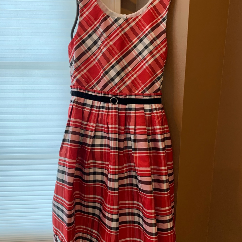 Girls plaid red and black Holiday dress